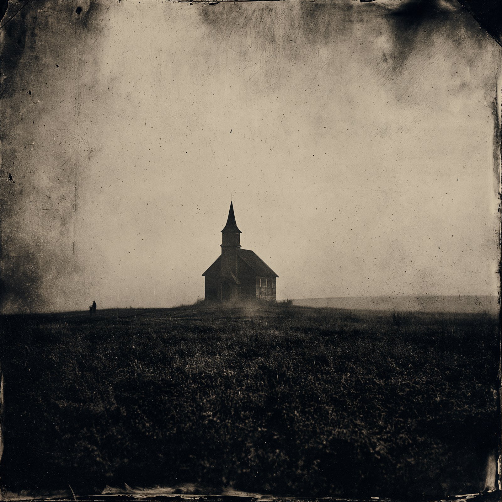 A small church alone on the prairie